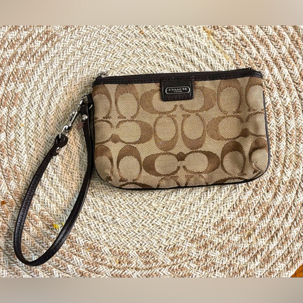 Coach signature print wristlet